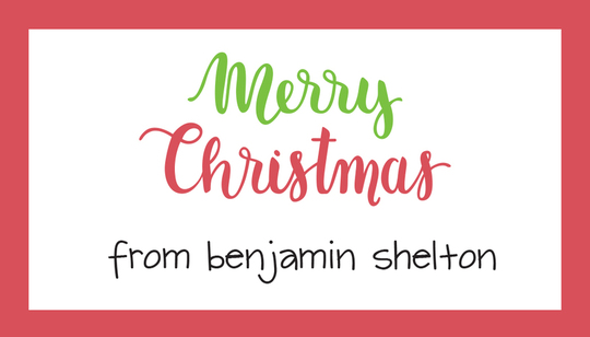 Merry Christmas Folded Enclosure Cards